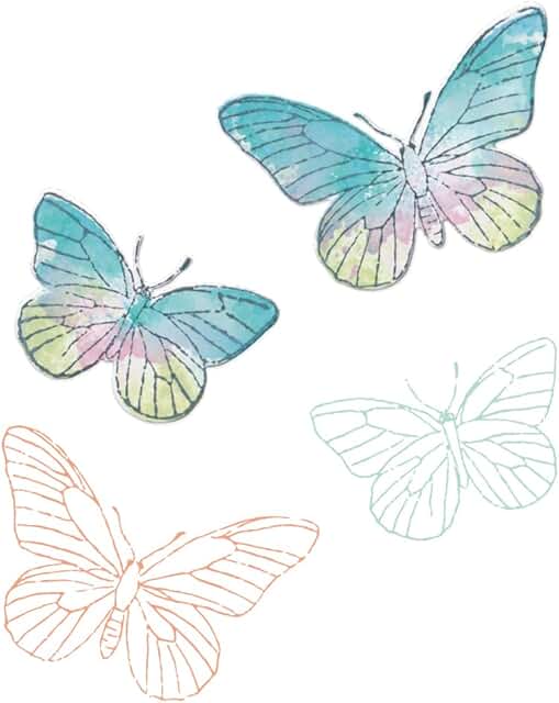 A5 Clear Stamps and Framelits Dies with Butterfly Design