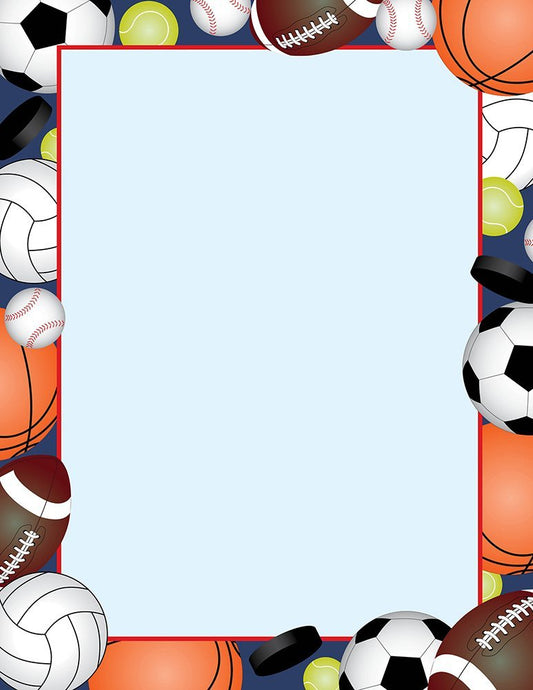 Team Sports Letterhead, 80 Sheets, 8.5"x11"