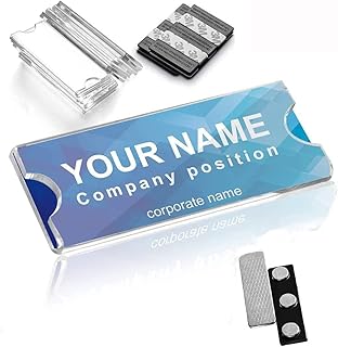 Magnetic Name Tag Set with Badge Holders and Labels