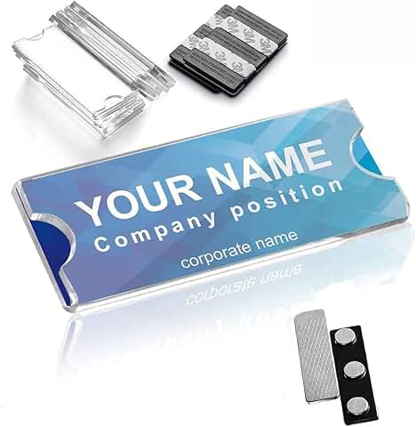Magnetic Name Tag Set with Badge Holders and Labels