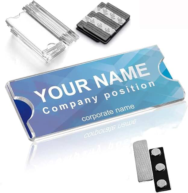 Magnetic Name Tag Set with Badge Holders and Labels