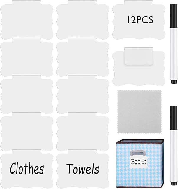Reusable Basket Label Clips with Chalk Pens