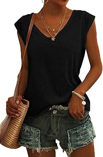 Women's Summer Cap Sleeve V-Neck Tank Top