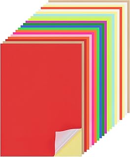 Colored Sticker Paper, 50 Sheets, 8x12 Inches