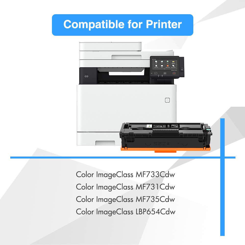Compatible Toner Cartridge Replacement for Canon 046 MF733Cdw CRG-046 Color ImageCLASS MF733Cdw MF731Cdw MF735Cdw LBP654Cdw MF733 Printer Ink (Black Cyan Yellow Magenta, 4-Pack)