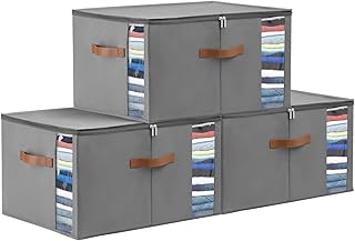 Large Gray 3-Pack Comforter Storage Bags with Handles