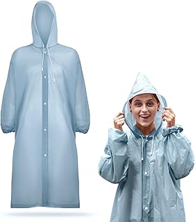 Adult Reusable Waterproof Rain Poncho with Hood
