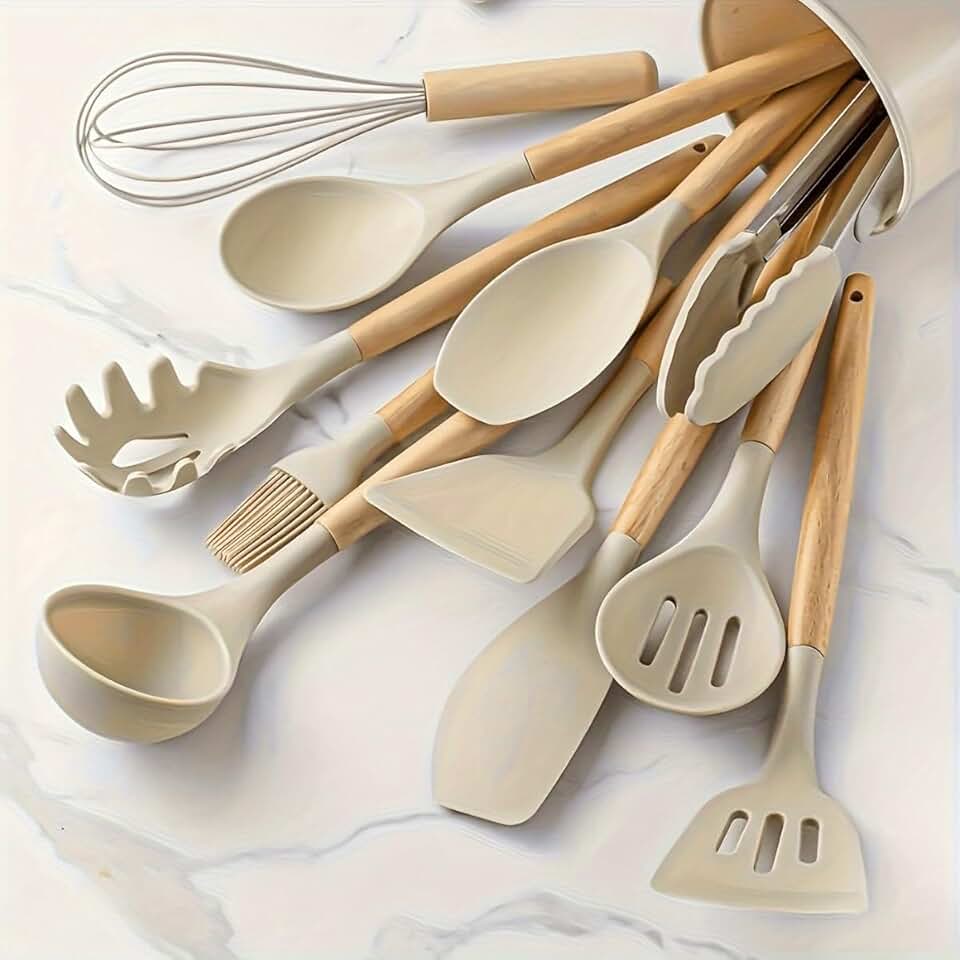 12-Piece Silicone Kitchen Utensil Set with Holder