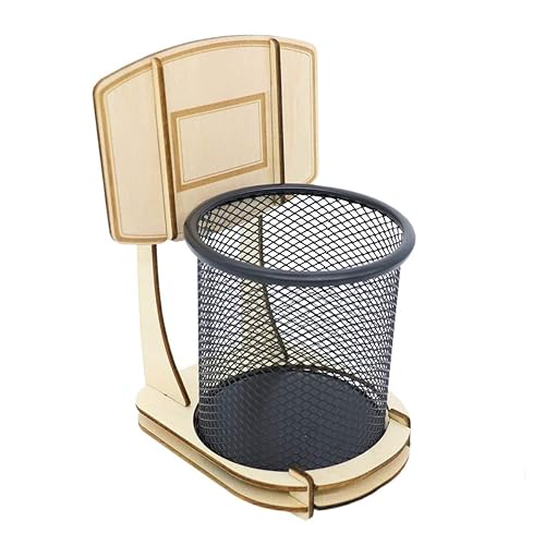 Creative Wooden Basketball Pencil Holder for Desk or Home