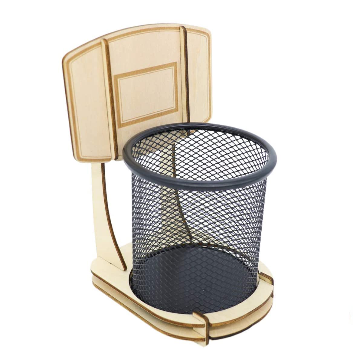 Creative Wooden Basketball Pencil Holder for Desk or Home
