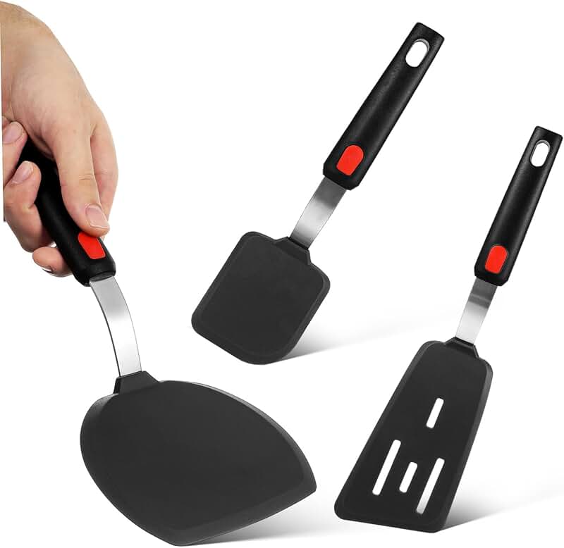 3-Piece Silicone Spatula Set for Cooking and Baking