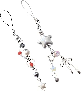 Silver Star Beaded Phone and Bag Charm