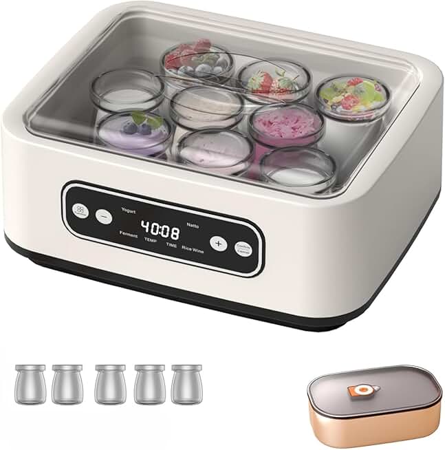 Yogurt Maker with 5 BPA-Free Jars and Temp Control