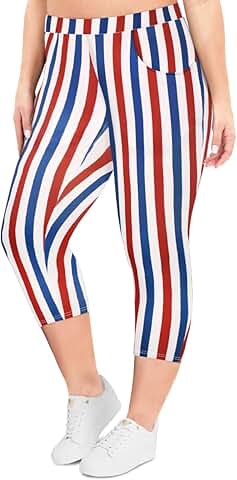 High Waist Plus Size Capri Leggings for Women