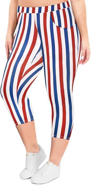 High Waist Plus Size Capri Leggings for Women