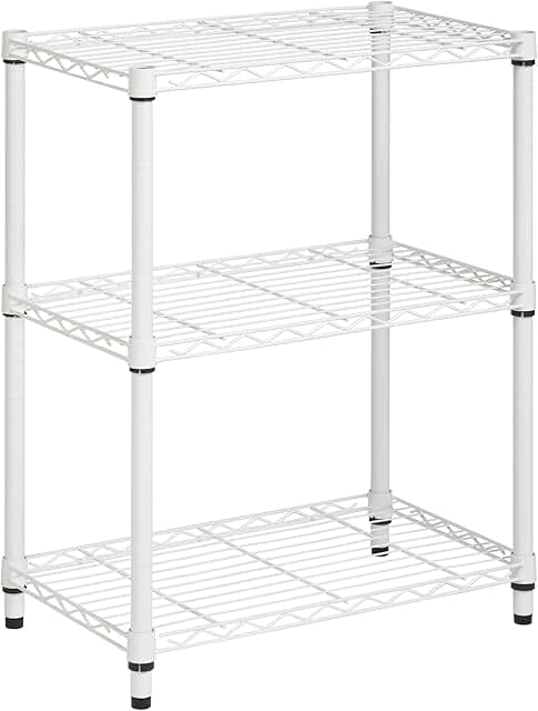 Heavy-Duty 3-Tier Metal Storage Shelf, 14" W x 24" L x 30" H