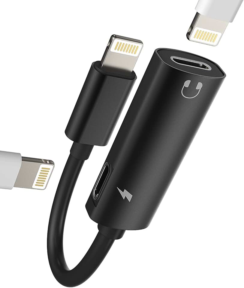 Dual Lightning Audio and Charging Adapter for iPhone and iPad