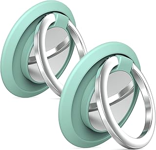 Two Round Sparkling Phone Ring Holders with 360° Rotation
