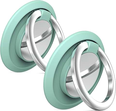 Two Round Sparkling Phone Ring Holders with 360° Rotation