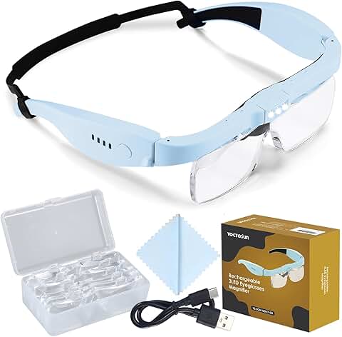 Hands-Free Lighted Magnifying Glass for Crafts and Hobbies
