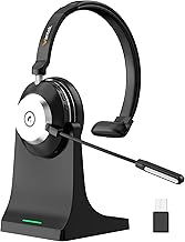 Wireless headset with mic for work and calls