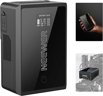Mini V Mount Battery with D Tap, USB, OLED Screen