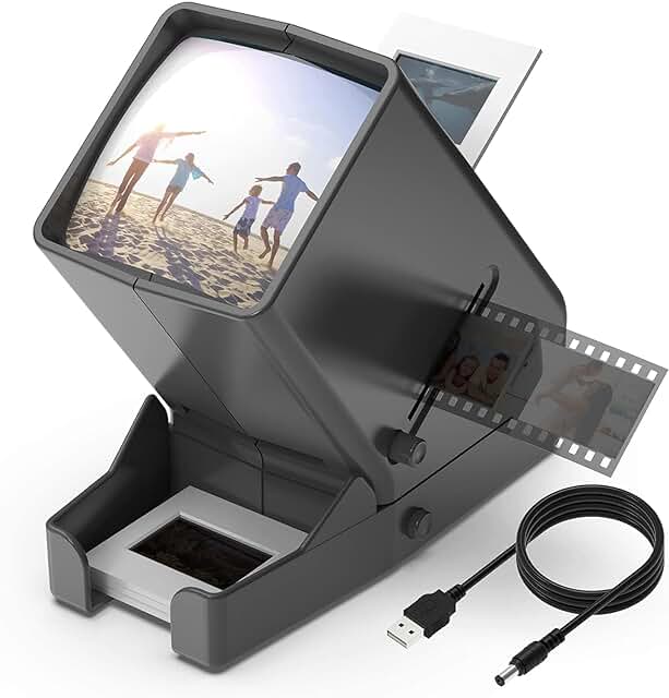 35mm Slide and Film Viewer with LED Light and 3X Magnification