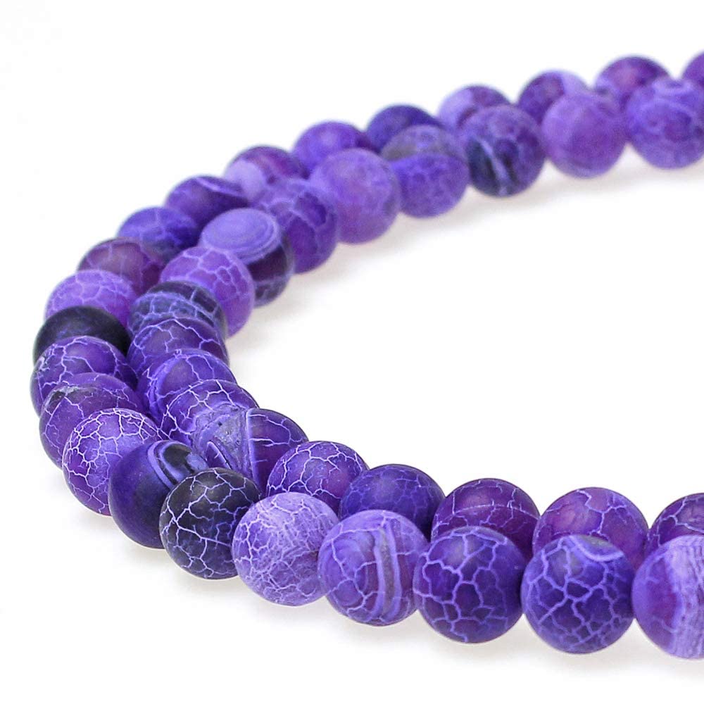 Natural Purple Cracked Dream Dragon Veins Agate Beads for Jewelry Making