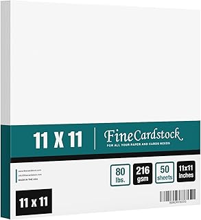 11x11 inch white thick cardstock, 50 sheets