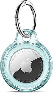 Blue transparent keychain holder with spring and case