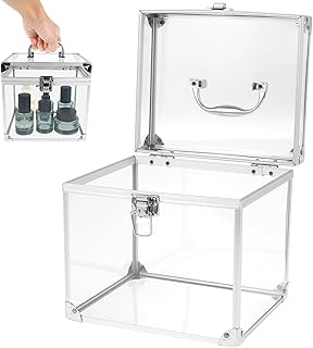 Large Clear Makeup Train Case with Handle and Latches