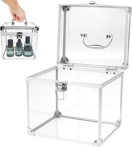 Large Clear Makeup Train Case with Handle and Latches