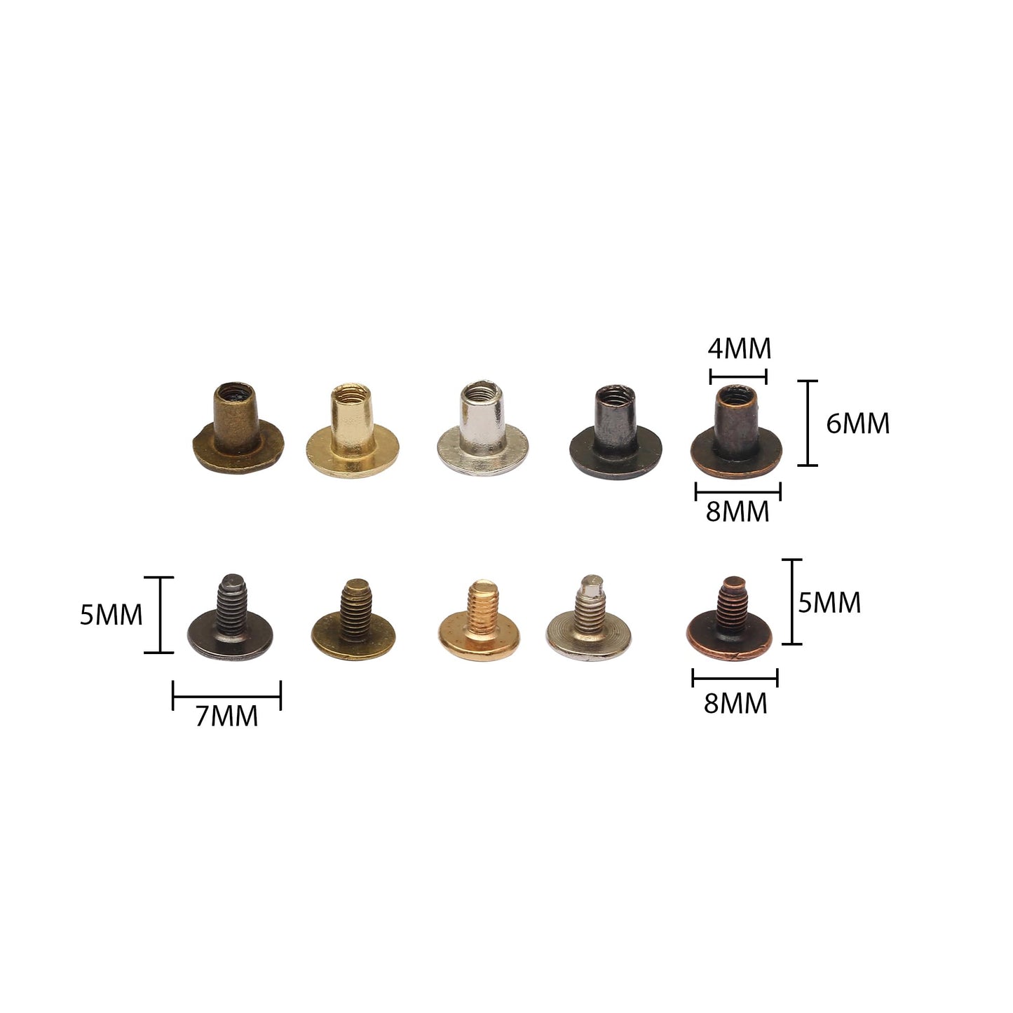 Colorful Leathercraft Chicago Screw Assortment 200 Sets
