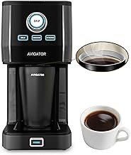 Single Serve Coffee Maker with 11oz Travel Mug and Adjustable Brew Strength