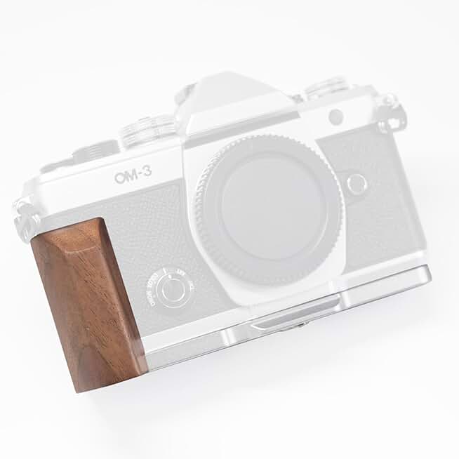 L-Shaped Camera Handle for OM-3, Vintage Walnut Solid Wood