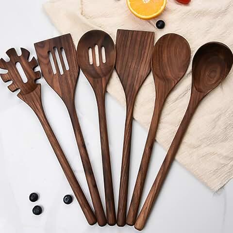 Set of 6 Handmade Black Walnut Kitchen Utensils