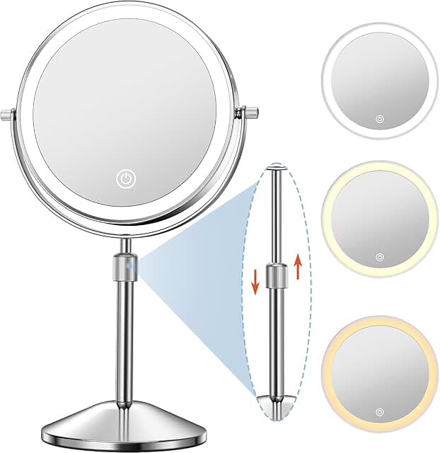 7-Inch Rechargeable Lighted Double-Sided Makeup Mirror