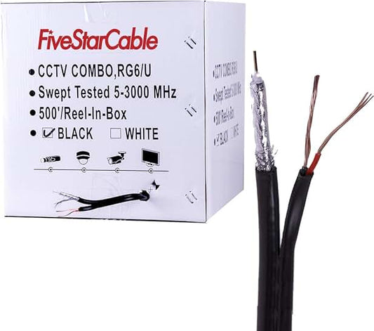 500 ft. RG6 Coaxial Cable with 18AWG Power Wire