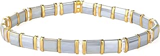 Gray beaded friendship bracelet for women