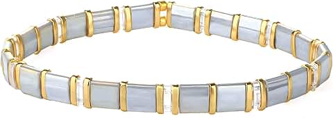 Gray beaded friendship bracelet for women