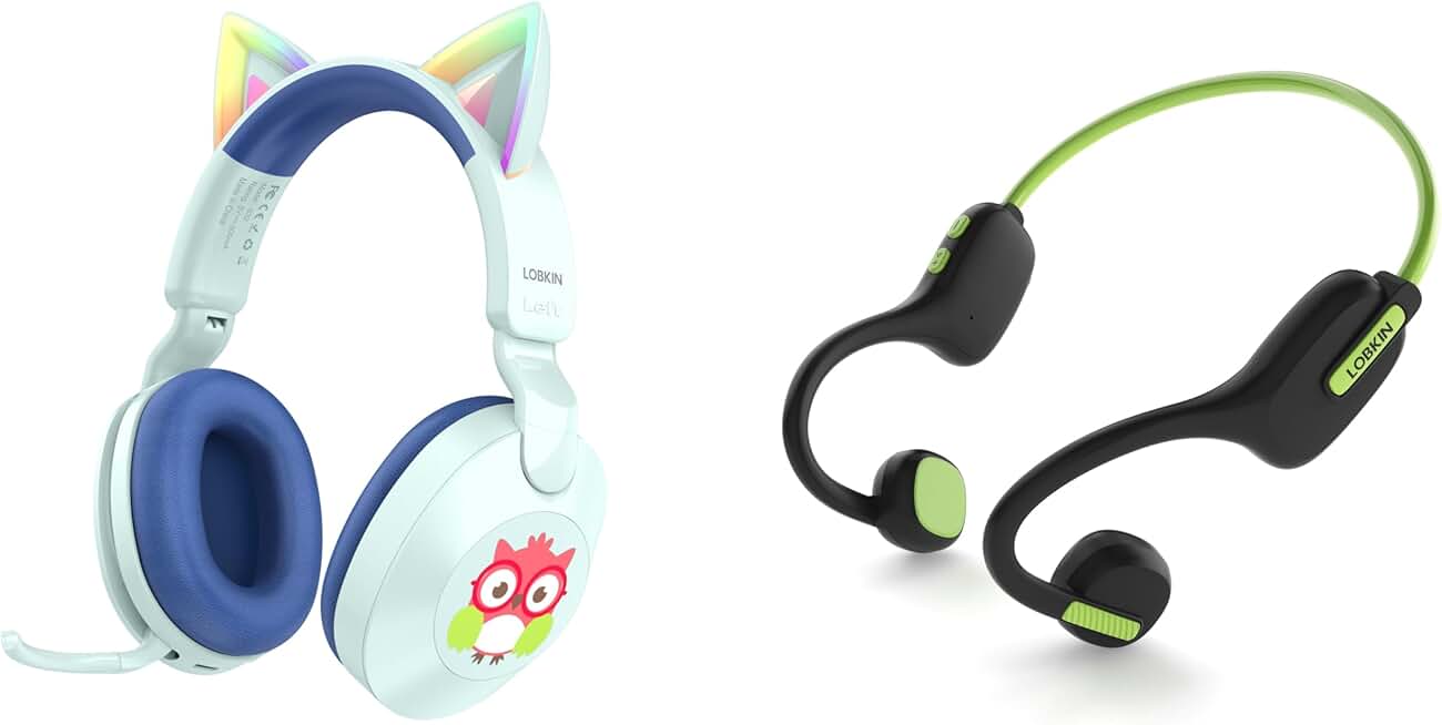 Kids Bluetooth Headphones with Cat Ears and LED Lights