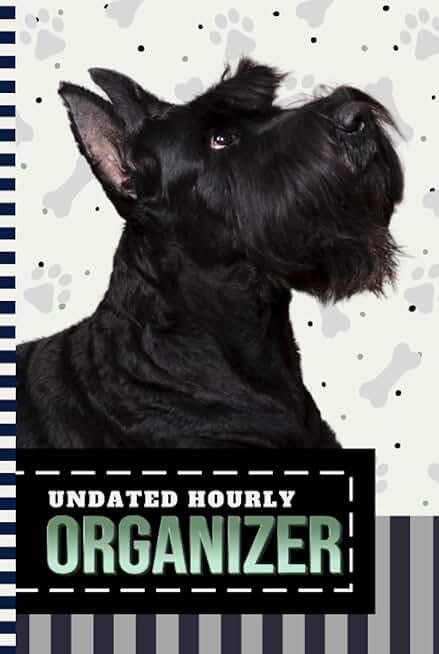 Hourly planner with dog art cover, one year, 6x9