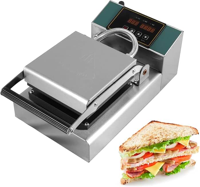 1000W Non-Stick Sandwich Maker for Home and Commercial Use