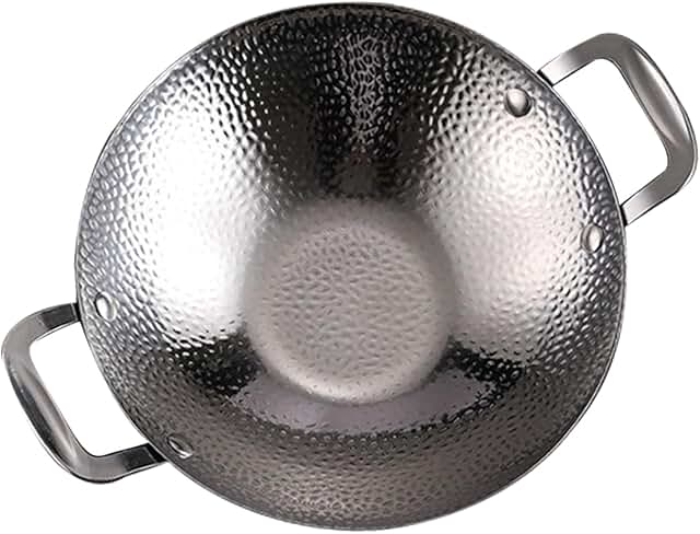 Stainless Steel Hammered Griddle and Casserole Pot with Lid