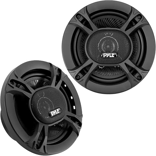 Pair of 6.5-inch 3-way car speakers, 300W, black