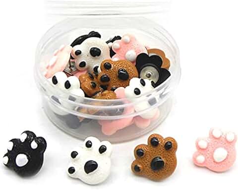 30 Paw Print Push Pins for Wall and Office Use