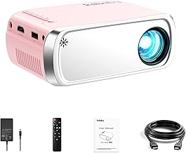 Portable outdoor mini projector with screen mirroring