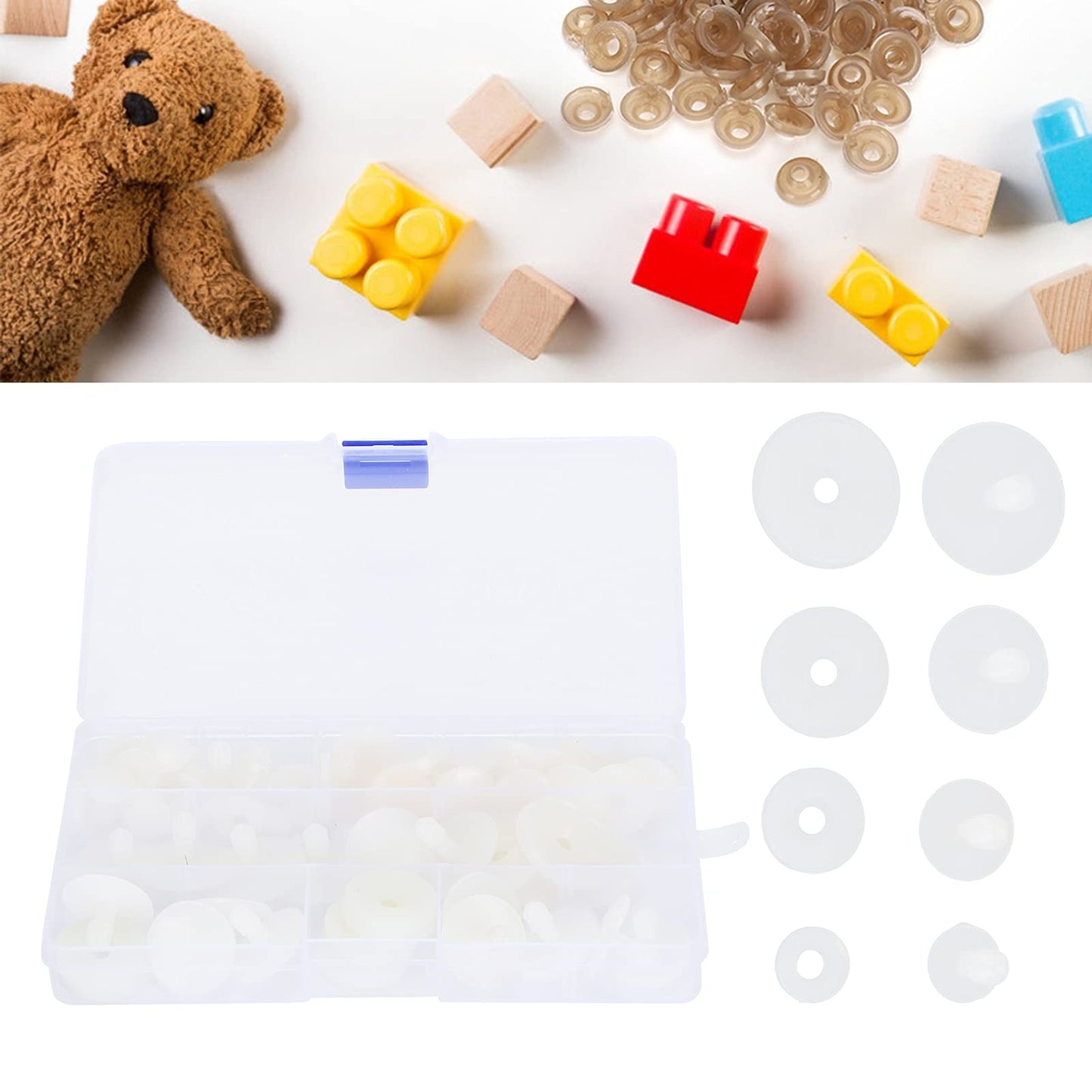 HandiJoints DIY Toy Accessories Set, 35 White Plastic Doll Joints
