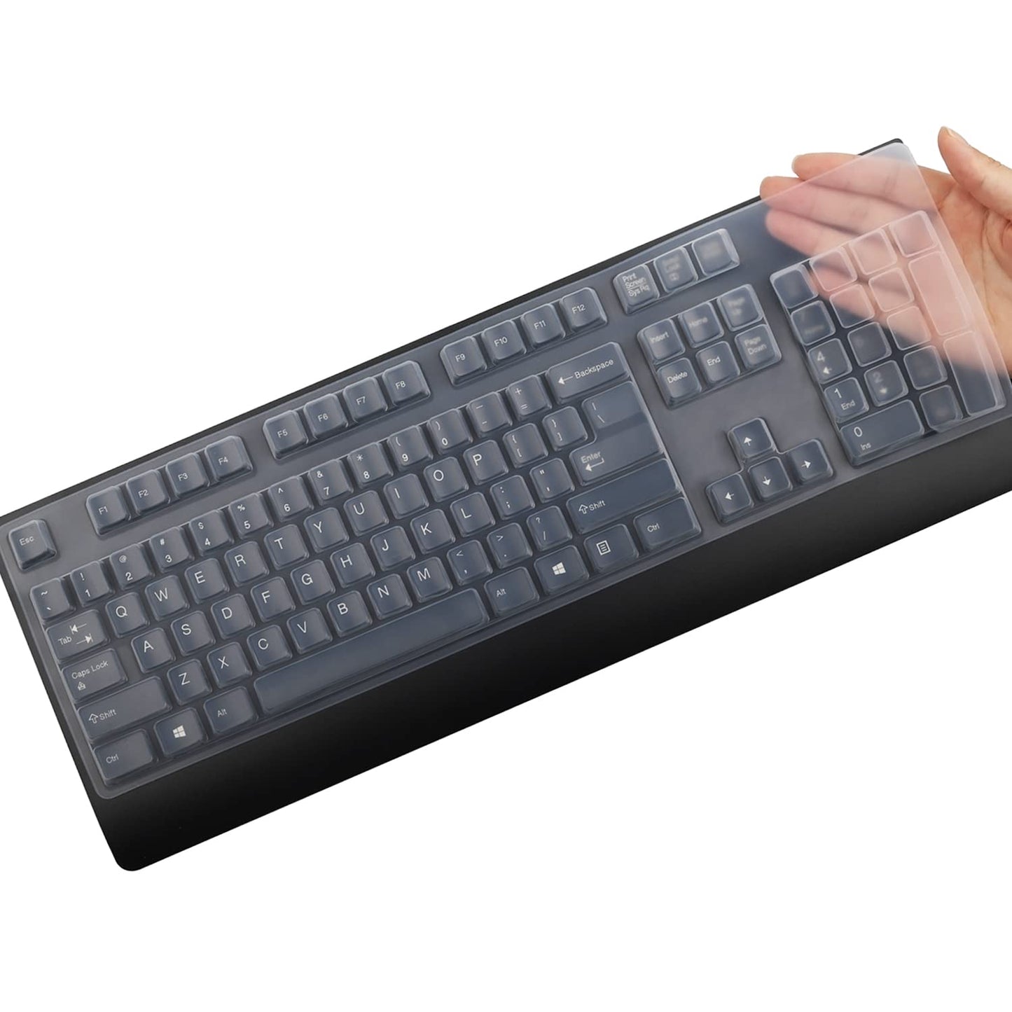 Clear keyboard cover for wired keyboards
