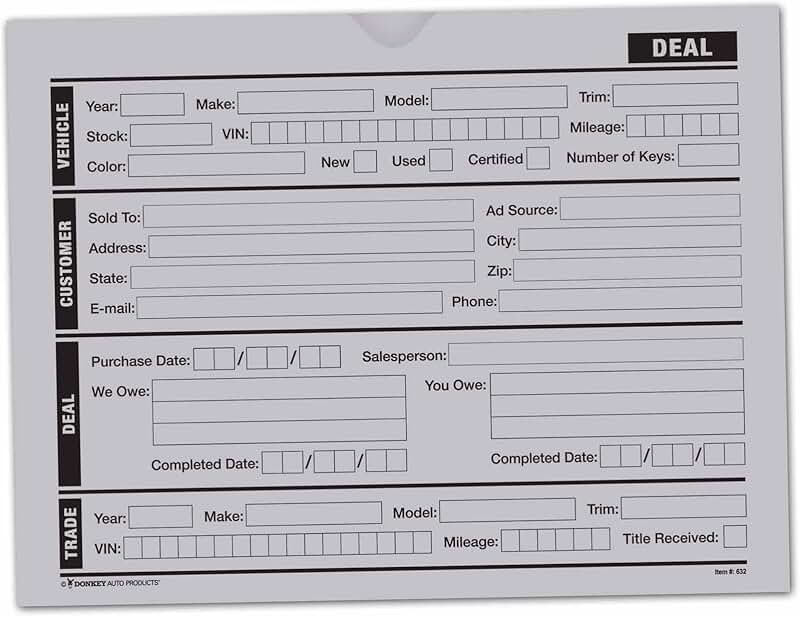 Gray Vehicle Deal Jackets, 100 Pack